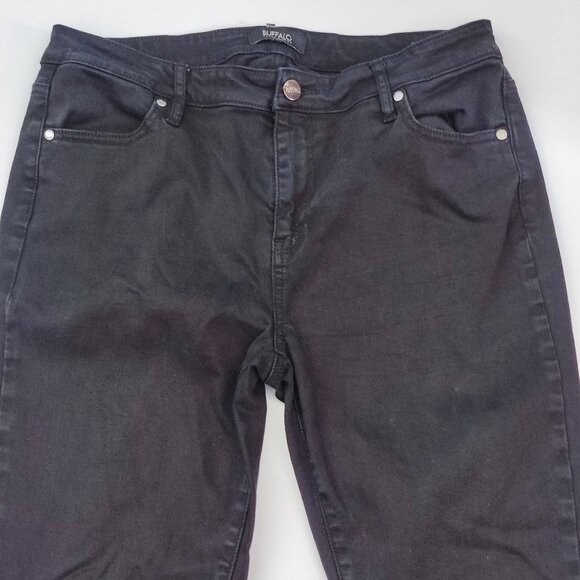 Buffalo David Bitton Faith jeans women's size W32 black min-rise skinny stretch - Picture 2 of 16